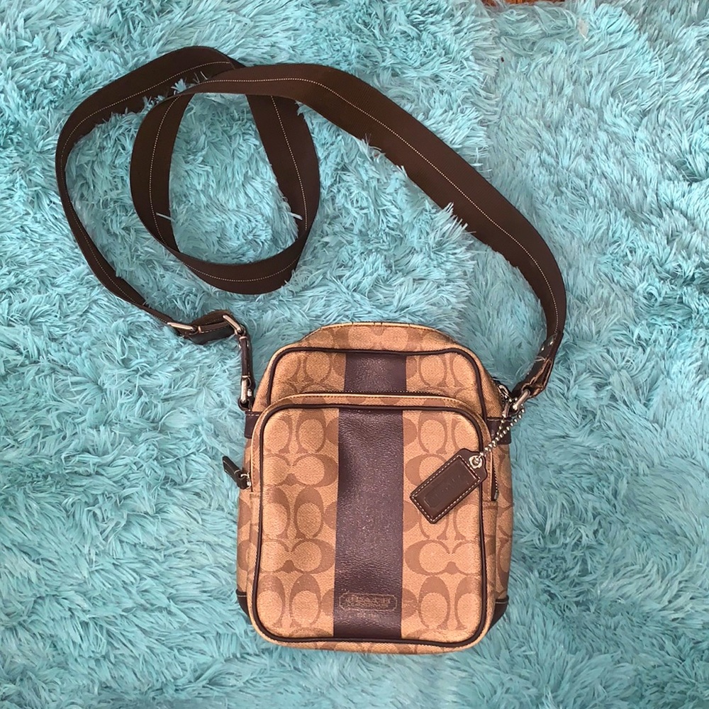 Coach Signature Brown Leather Crossbody